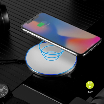 COFI 1453 2in1 Qi Wireless Charger Induktives Ladegerät Slim Ultra Flach  Wireless Charger